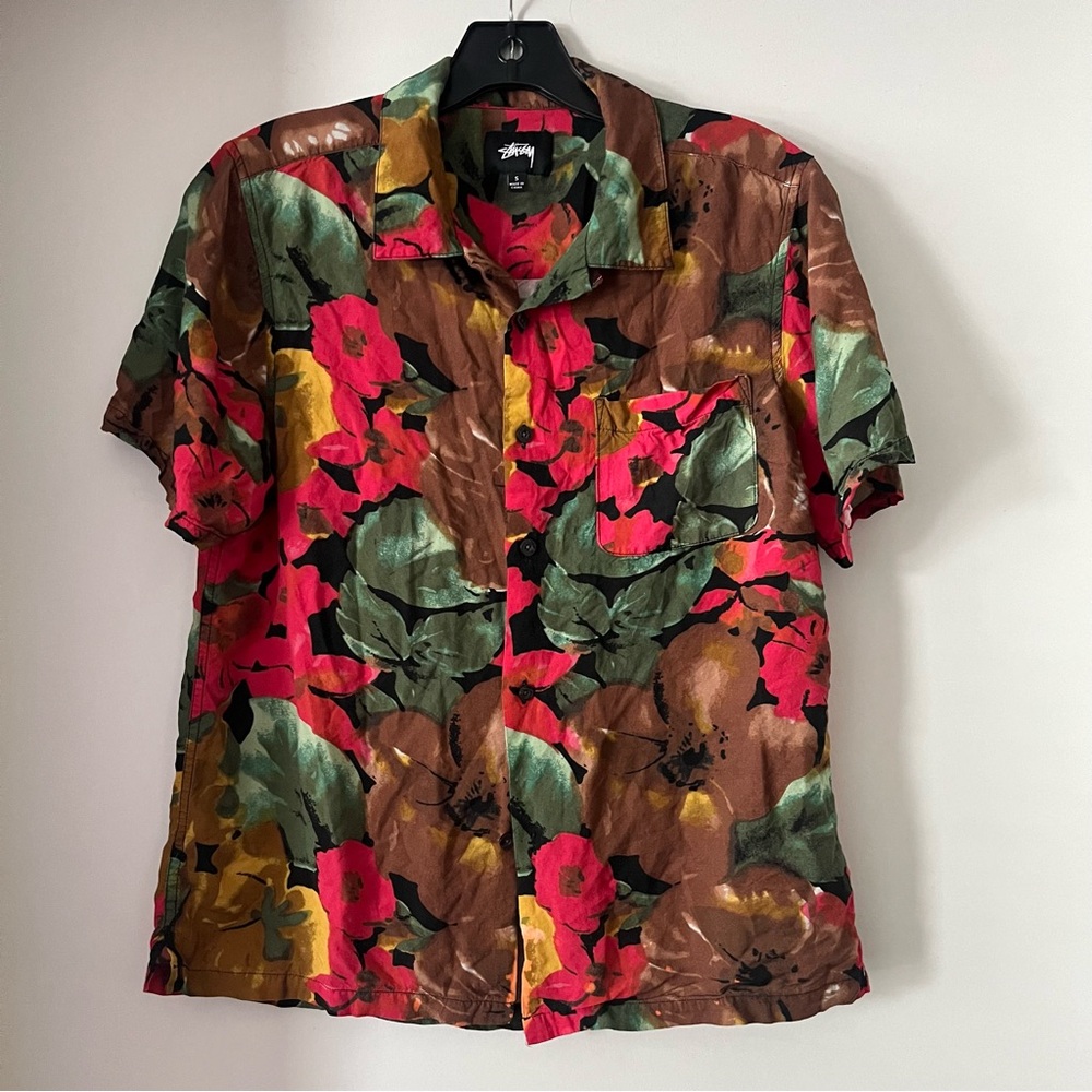 STUSSY | Watercolor Floral Rayon Shirt | SZ SMALL
